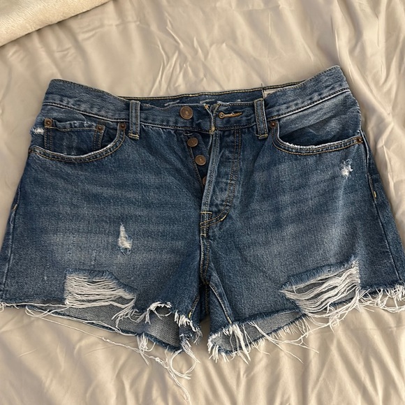 Urban Outfitters Light Blue Distressed Jean Shorts - Picture 8 of 8